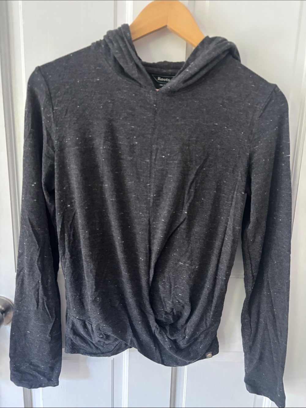 Roots Charcoal Speckled Hooded Pullover